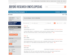 Oxford Research Encyclopedias database screenshot